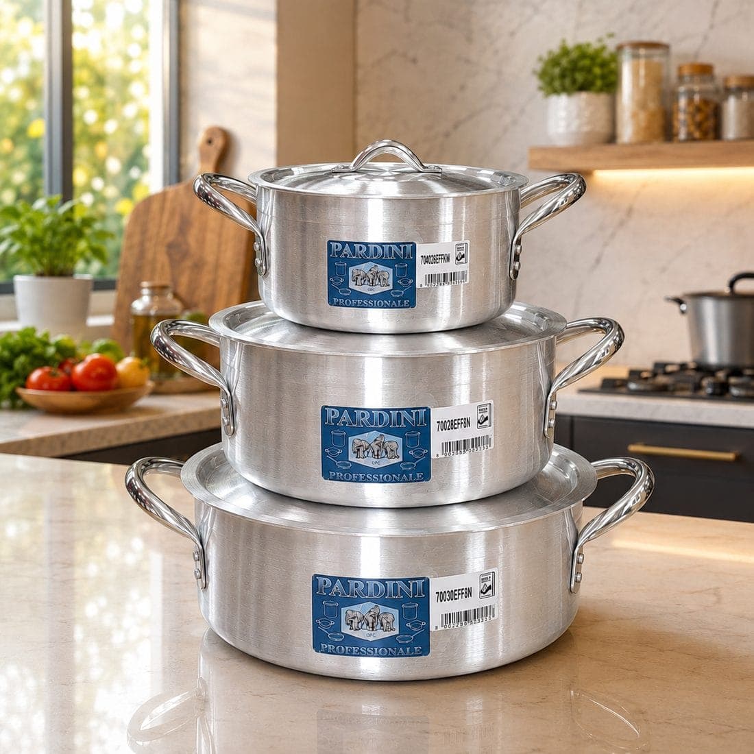 Combo: Set of 3 Medium Height Casserole- 2.5L/4L/7L (professional Cookware)