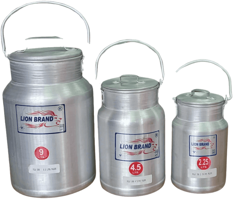 Lion Brand Milk Cans Without Lock, Each: 1.25L, 2.5L, 4.5L, 9L