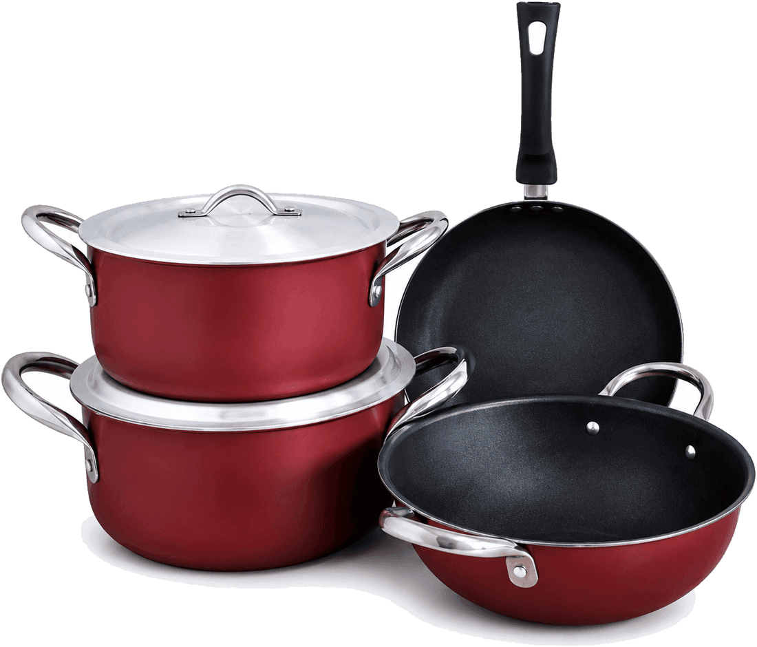 Combo: Set of 2 Non-Stick Casserole 4L & 5L + Non-Stick Pan 24cm + Non-Stick Karai 24cm