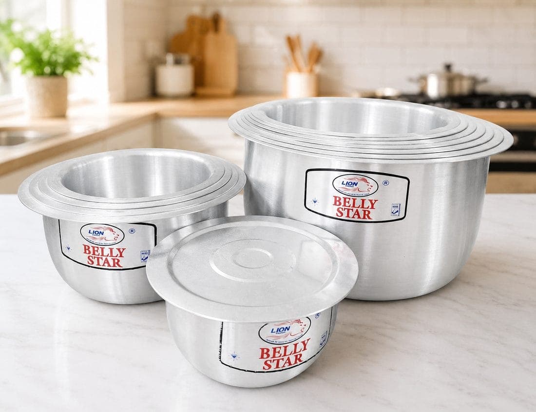 Heavy Set of 12 Belly Star Sufuria (12/23) + 12 Lids